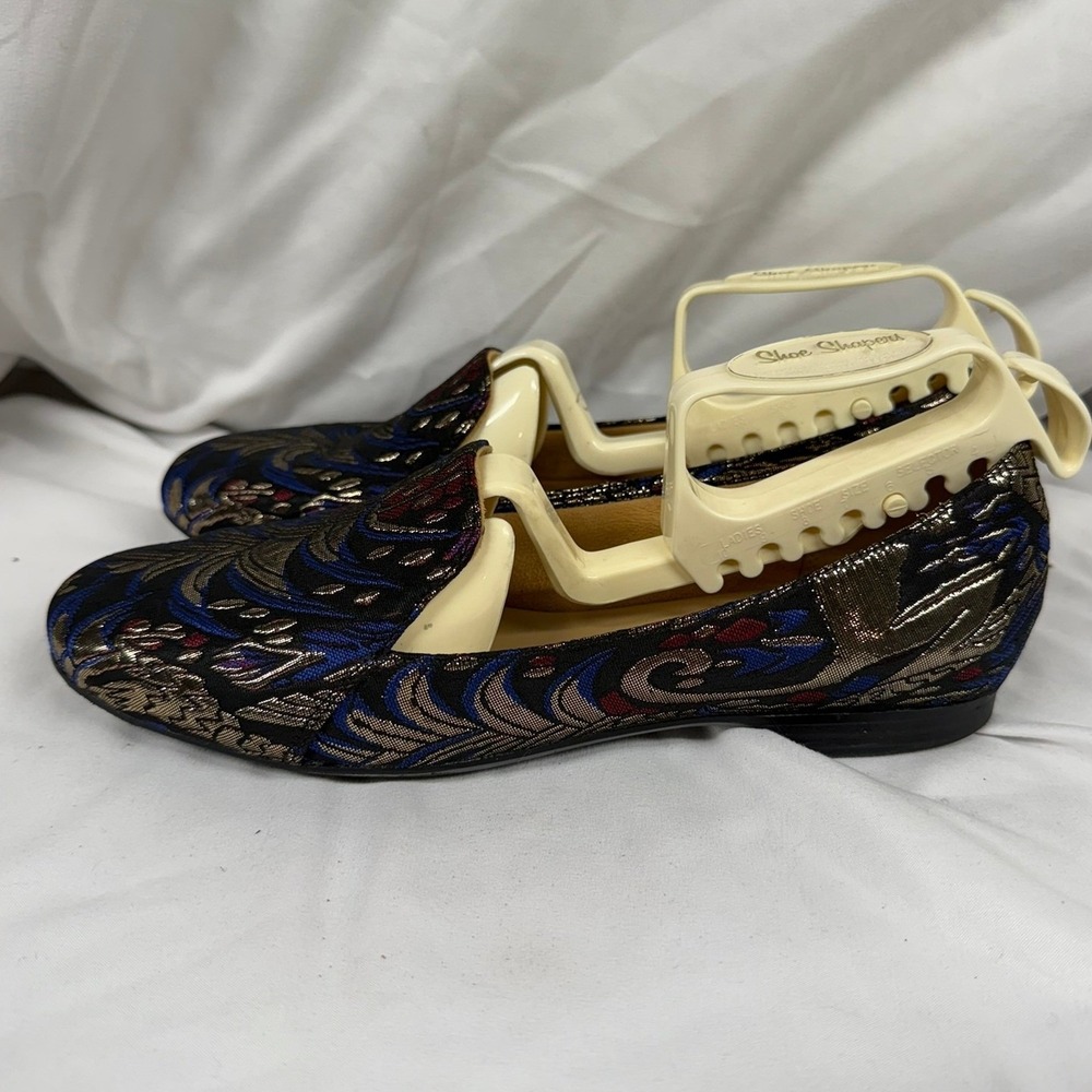 Naturalizer Emiline Womens Comfortable Fashion Flat Loafer Shoes - Black Multi - Picture 3 of 10